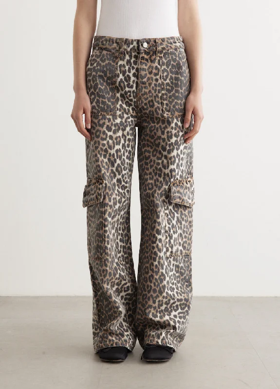 Print Denim Angi Jeans Fashionable Raw Hemmed Jeans