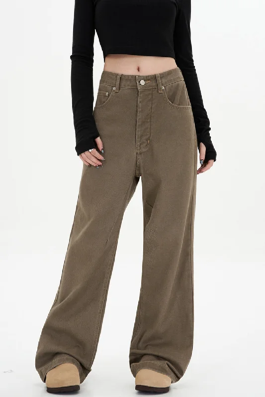 Retro Straight-Leg Jeans Stylish Plus Size Denim Jeans