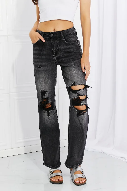 RISEN Full Size Lois Distressed Loose Fit Jeans - Ships from The USA