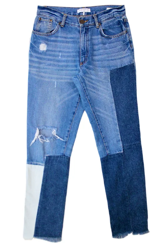 Sandro Paris - Patchwork Jeans Casual Distressed Skinny Jeans