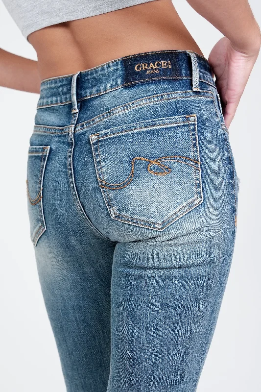 Simple Stitches Basic Light Blue Distressed Mid Rise Skinny Jeans Elegant Skinny Leg Jeans Simple Stitches Basic Light Blue Distressed Mid Rise Skinny Jeans Elegant Skinny Leg Jeans