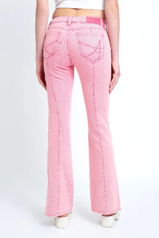 Simple Stitches Light Pink Denim Mid Rise Bootcut Jeans Comfortable Zip-Fly Denim Jeans Simple Stitches Light Pink Denim Mid Rise Bootcut Jeans Comfortable Zip-Fly Denim Jeans