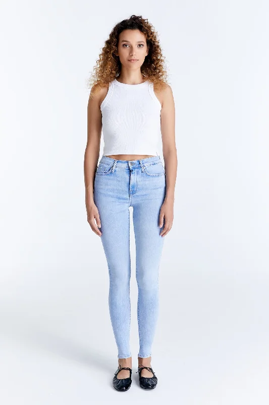 SOPHIA High Waist Jeans Super Skinny aqua blue Cozy Relaxed Fit Jeans