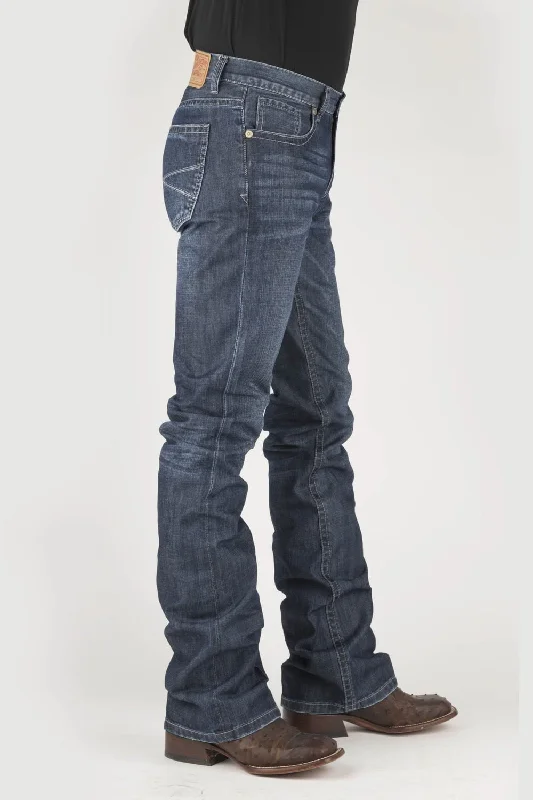 Stetson Mens Blue 100% Cotton 1014 Rocker Small X Jeans Trendy Flared Leg Jeans