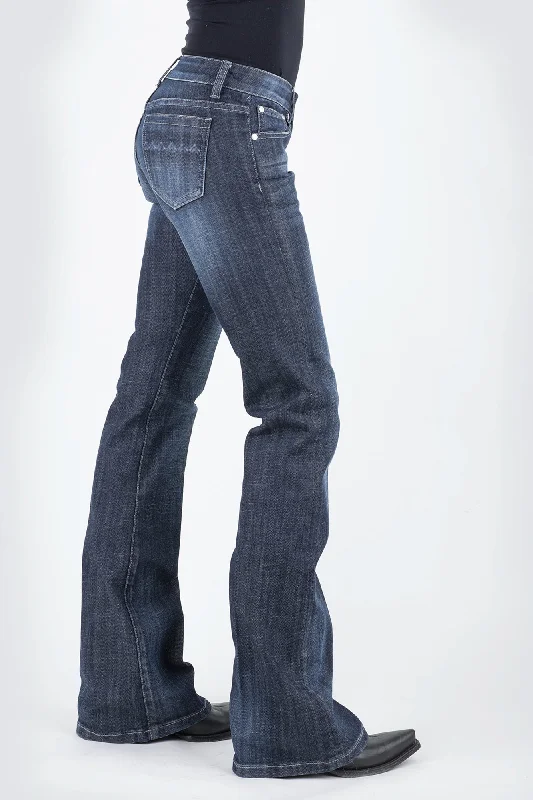 Stetson Womens Blue Cotton Blend 816 Zig Zag Wash Jeans Fashionable Slim Fit Jeans