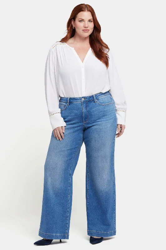 Teresa Wide Leg Jeans In Plus Size - Water Canyon Casual Skinny Fit Jeans