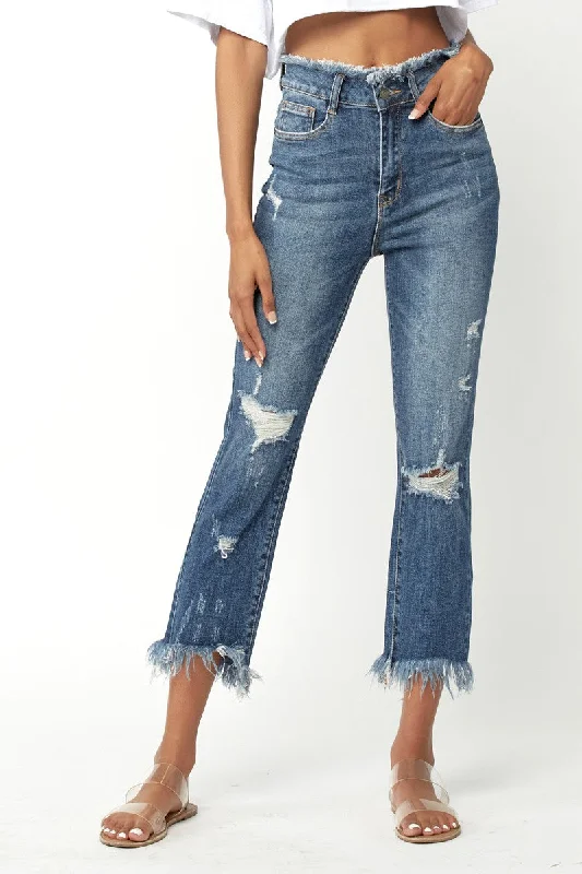 The Lily Jeans Trendy Patchwork Denim Jeans