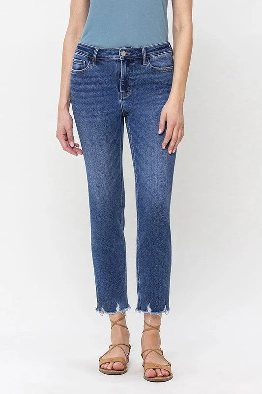 VERVET by Flying Monkey High Rise Crop Slim Straight Jeans