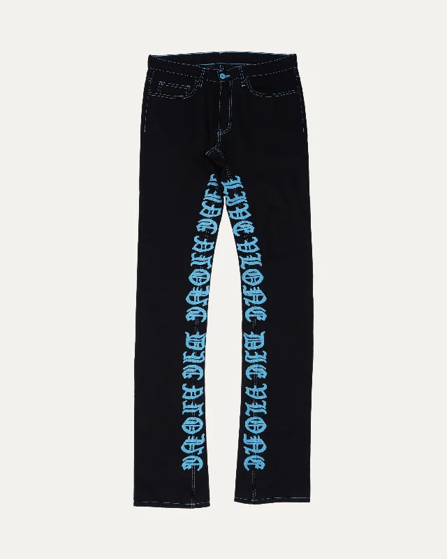 Live Vlone Die Vlone Embroidered Jeans Fashionable Mom Jeans