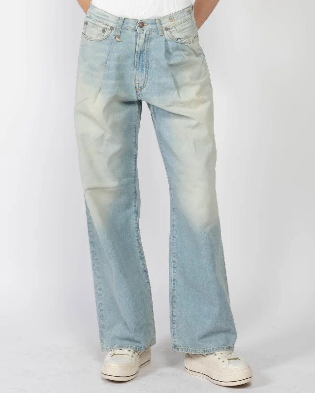 Damon Wide Leg Jeans Chic Double Waistband Jeans