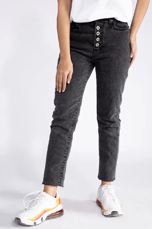 Black Denim High Rise Jeans - W21 - WDJ0006