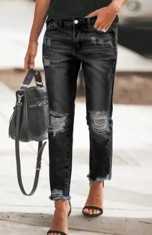 Women’s High Rise Totally Shaping Skinny Jeans Chic Double Waistband Jeans