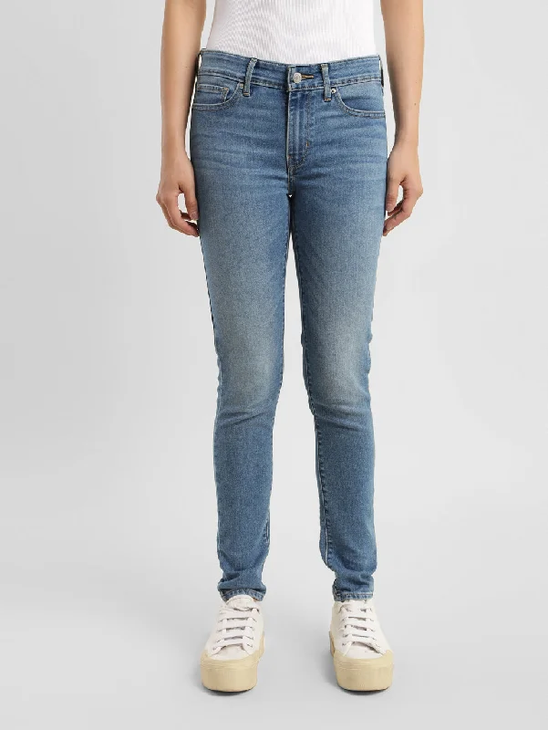 Women's Mid Rise 711 Skinny Fit Jeans Trendy Paperbag Waist Jeans