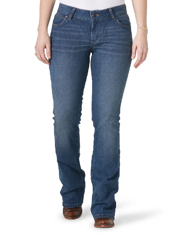 Women's Retro® Mae Mid-Rise Bootcut Jeans Fashionable Frayed Hem Denim