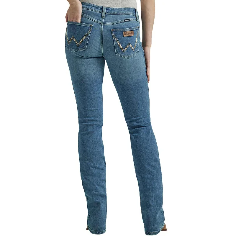 Wrangler Women's Retro Mae Mid Rise Bootcut Jeans Casual Straight-Leg Jeans