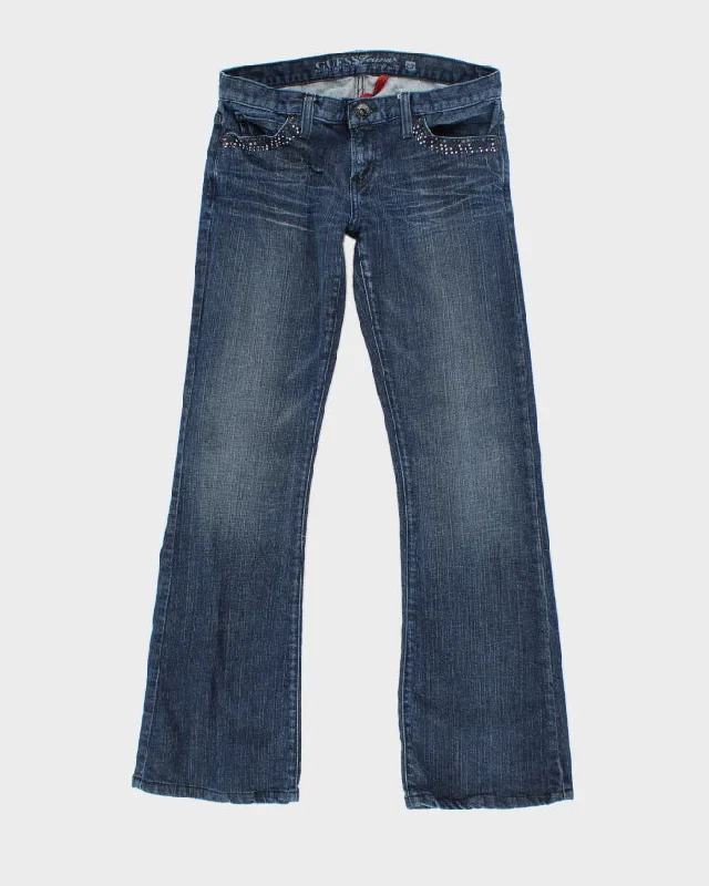 Y2k 00s Guess Studded Jeans - W29 L30 Fashionable Slouchy Fit Jeans